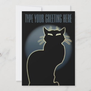 Black Cat Invitations Personalised Halloween Cards