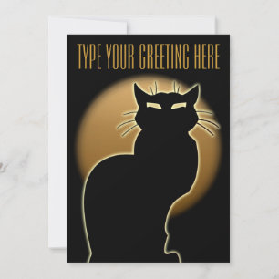 Black Cat Invitations Personalised Halloween Cards