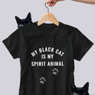 Black Cat is my Spirit Animal Funny Slogan T-Shirt