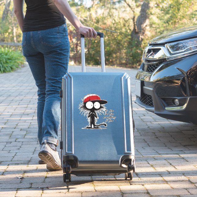 Black Cat It's Fine I'm Fine Everything Is Fine Fu (Suitcase Insitu)