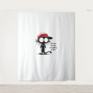 Black Cat It's Fine I'm Fine Everything Is Fine Fu Tapestry