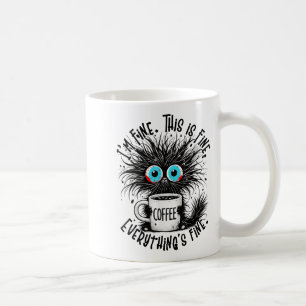 Black Cat Its Fine Im Fine Everything Is Fine Funn Coffee Mug
