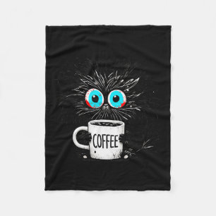 Black Cat Its Fine Im Fine Everything Is Fine Funn Fleece Blanket