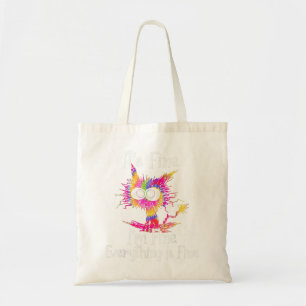 Black Cat It's Fine I'm Fine Everything Is Fine Ti Tote Bag