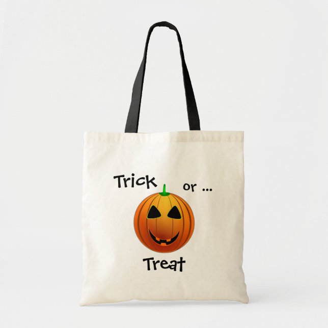 Black Cat & Jack O' Lantern Trick or Treat Bag (Front)