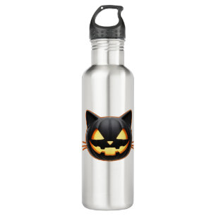 Black Cat Jack o'Lantern Emoji Classic T-Shirt 710 Ml Water Bottle