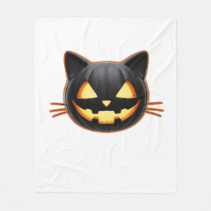 Black Cat Jack o'Lantern Emoji Classic T-Shirt Fleece Blanket