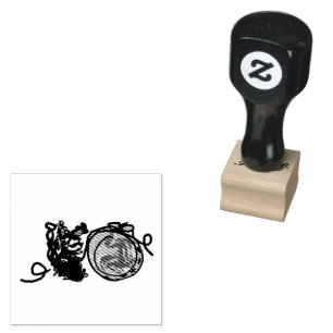 Black Cat joy autumn Rubber Stamp