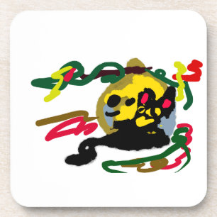 Black cat joy Halloween Coaster
