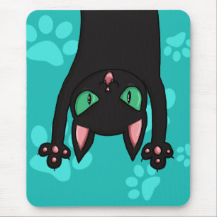 Black Cat jumping out Mouse Mat