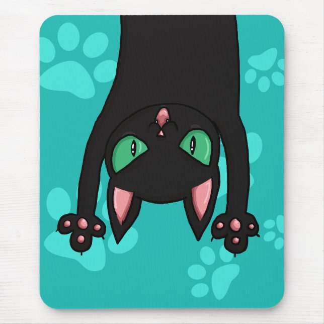 Black Cat jumping out Mouse Mat (Front)