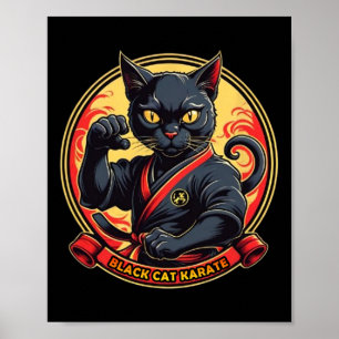 Black Cat Karate For Men Women Kids  Poster