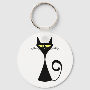 Black cat key ring
