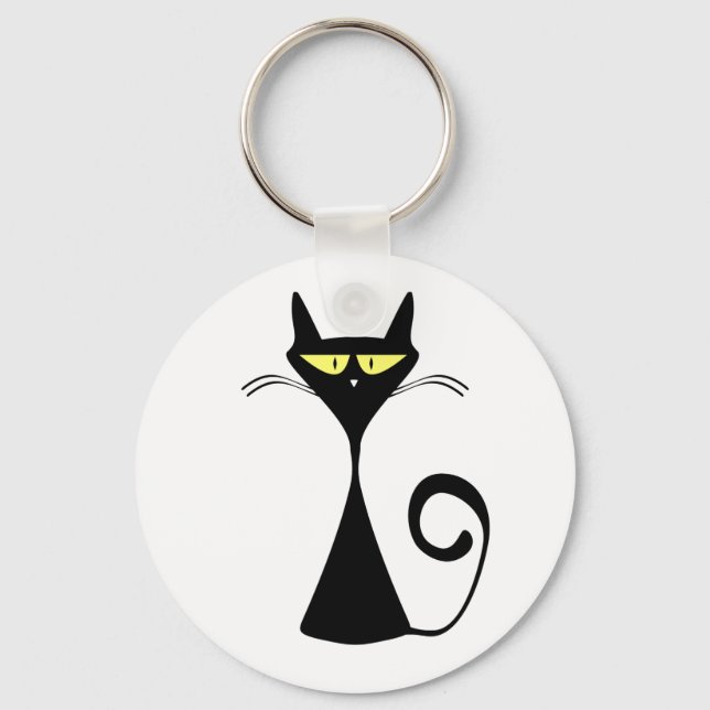 Black cat key ring (Front)
