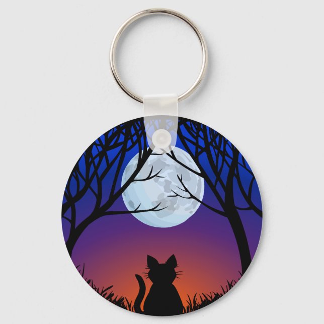 Black Cat Keychain Black Cat Gifts Pet Keychains (Front)