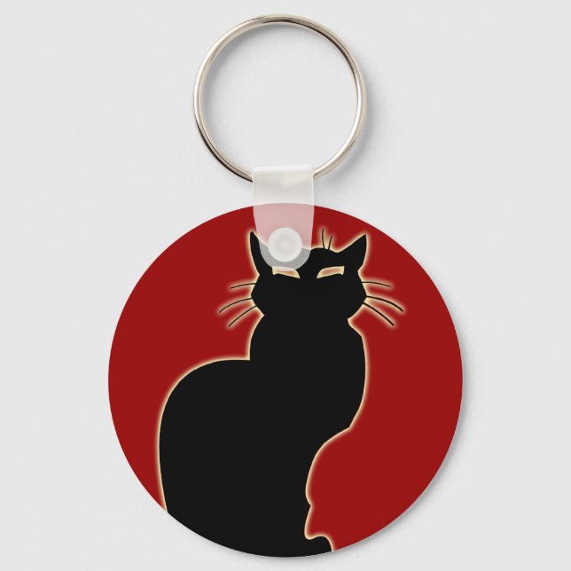 Black Cat Keychain Cat Gifts Pet Cat Keychains (Front)