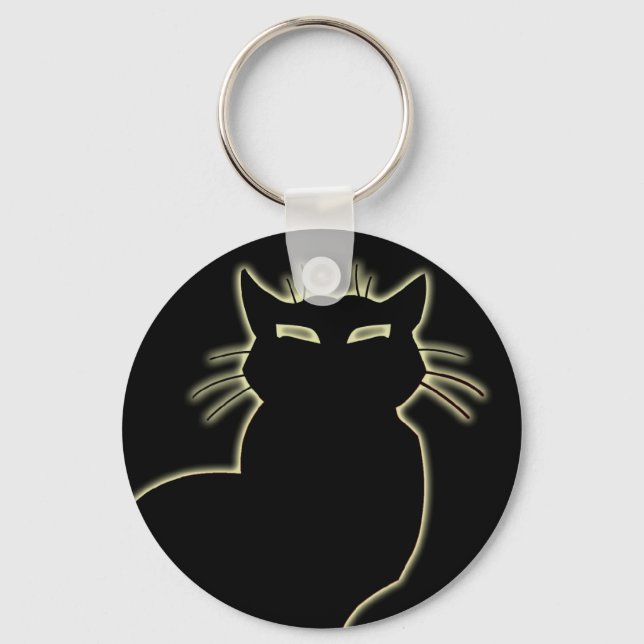 Black Cat Keychain Cat Gifts Pet Cat Keychains (Front)