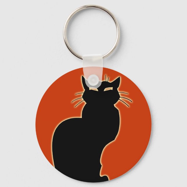 Black Cat Keychain Cat Gifts Pet Cat Keychains (Front)
