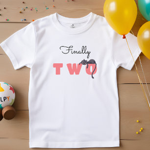 Black cat kids birthday baby T-Shirt