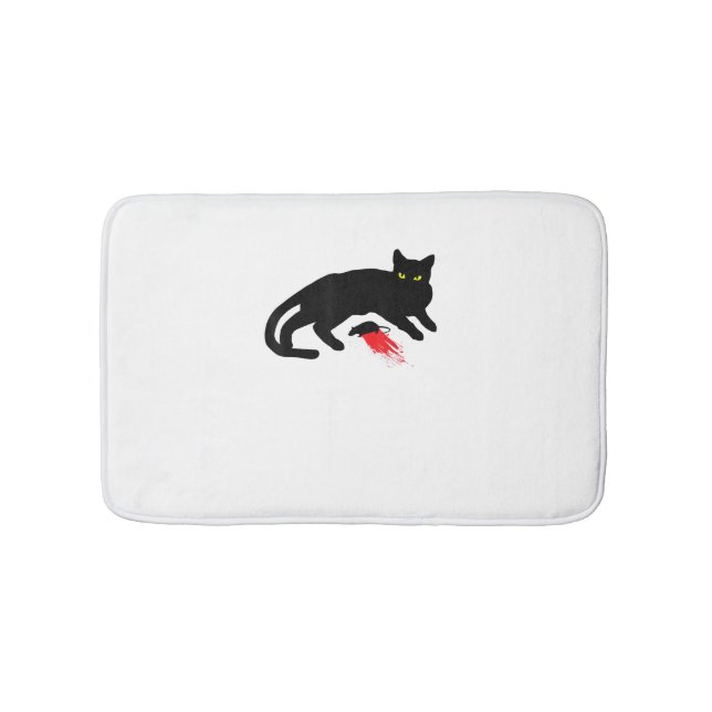 Black Cat Killer Instincts Dead Mouse Punk Goth  Bath Mat (Front)