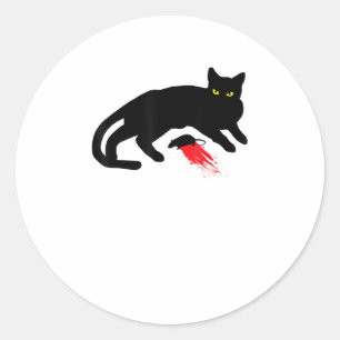 Black Cat Killer Instincts Dead Mouse Punk Goth  Classic Round Sticker