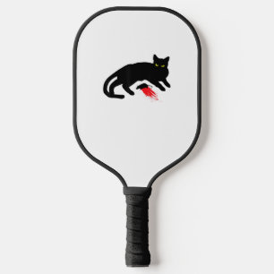 Black Cat Killer Instincts Dead Mouse Punk Goth  Pickleball Paddle