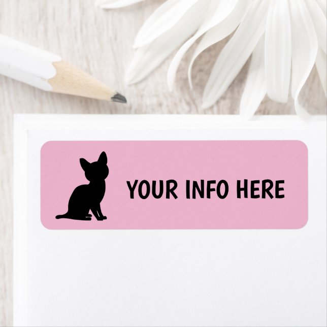 BLACK CAT KITTEN ART RETURN ADDRESS LABELS (Insitu)