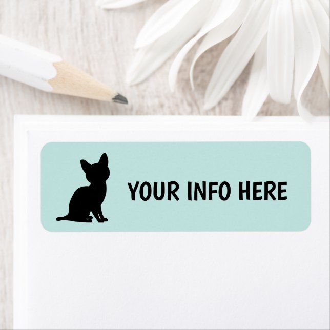 BLACK CAT KITTEN ART RETURN ADDRESS LABELS (Insitu)