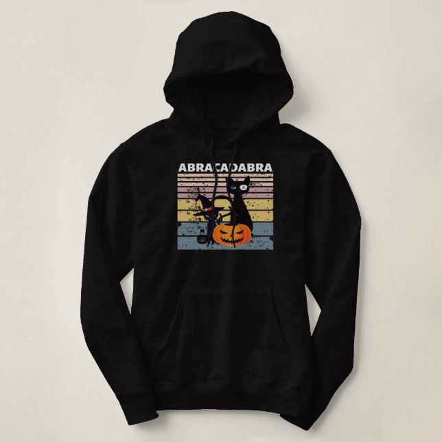 Black Cat Kitty Abracadabra witch cats halloween d Hoodie (Design Front)