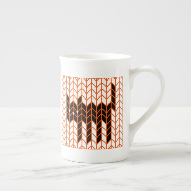 BLACK CAT KNIT Bone China Mug (Right)