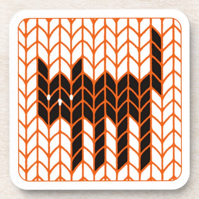 BLACK CAT KNIT Hard Plastic Coasters  (Front)