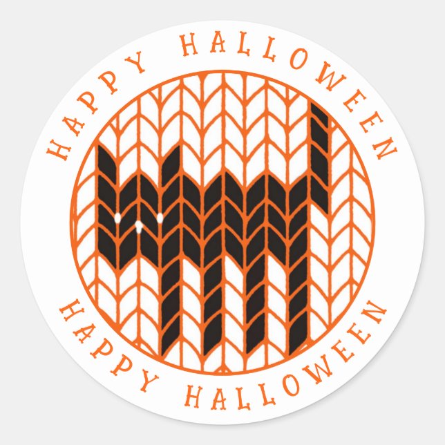 BLACK CAT KNIT Large Round Envelope Seals (Front)