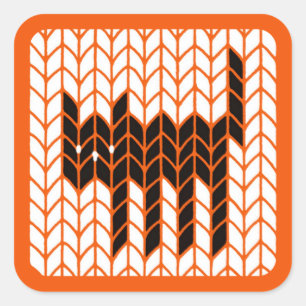 BLACK CAT KNIT Large Square Stickers II