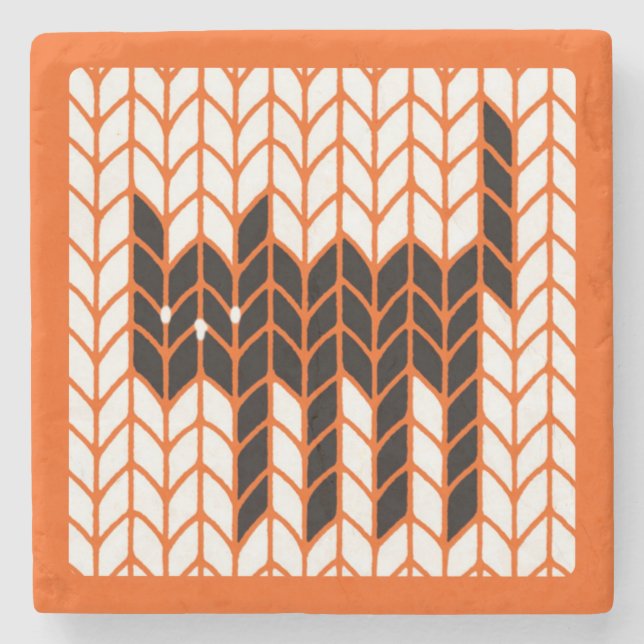 BLACK CAT KNIT Marble Stone Coaster II (Front)