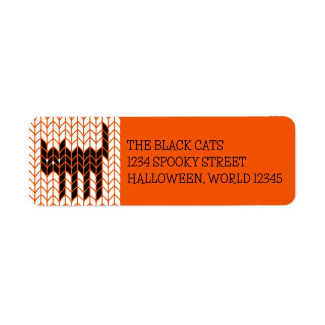 BLACK CAT KNIT Return Address Labels II (Front)