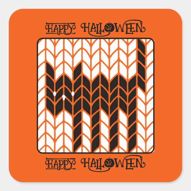 BLACK CAT KNIT Small Square Envelope Seals II (Front)