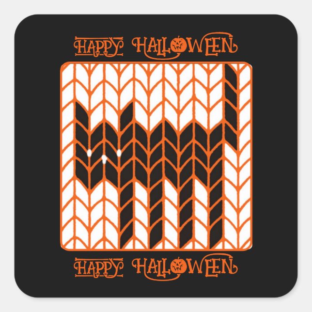 BLACK CAT KNIT Small Square Envelope Seals III (Front)