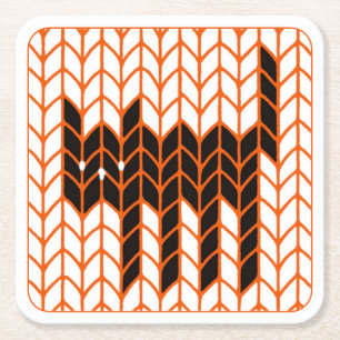 BLACK CAT KNIT Square Paper Coasters