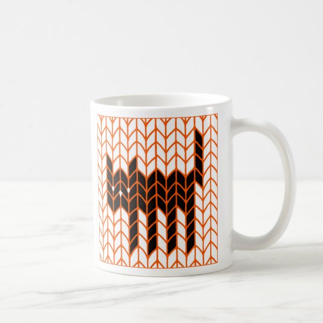 BLACK CAT KNIT White Mug  (Right)