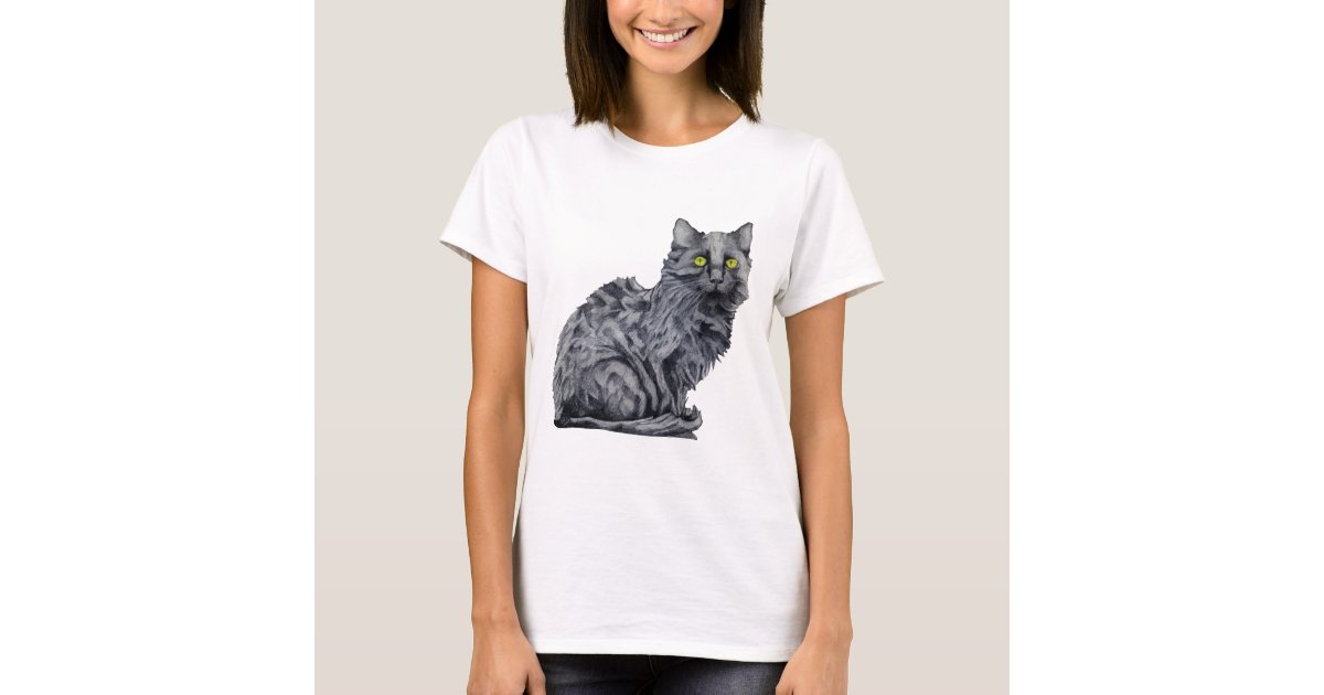 Black Cat Ladies Tshirt Zazzle.co.uk