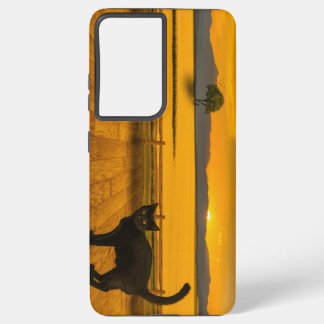 Black Cat Landscape Samsung Galaxy Case