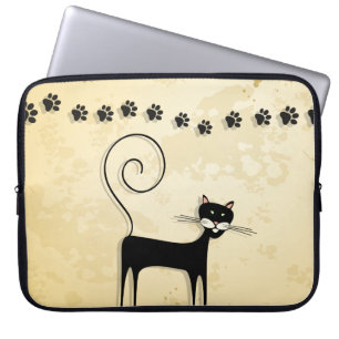 Black cat laptop sleeve
