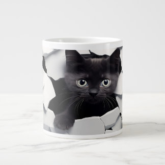 Black Cat Large Coffee Mug