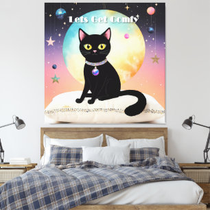 Black Cat - Lets Get Comfy Canvas Print