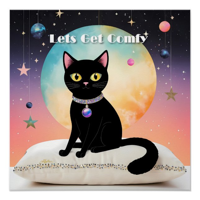 Black Cat - Lets Get Comfy Poster (Front)