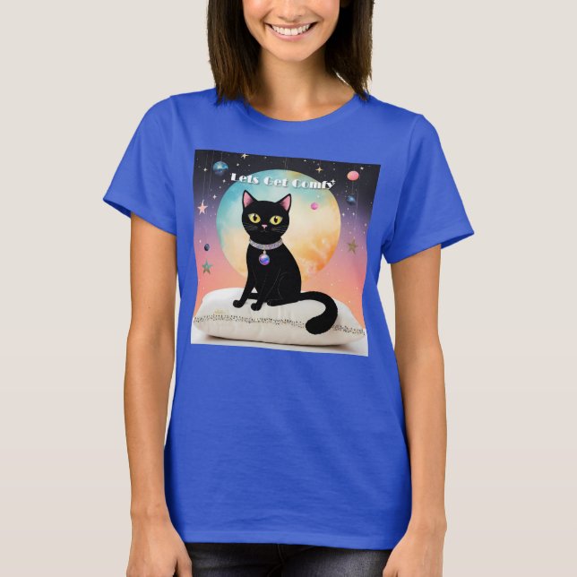 Black Cat - Lets Get Comfy T-Shirt (Front)