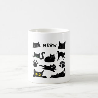 black cat look scary but addorable coffee mug