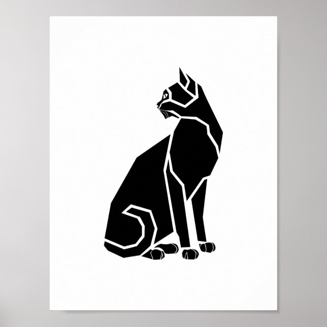 Black Cat Looking Back Poster (Front)