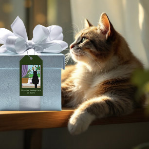 Black Cat Looking Out Window Gift Tags