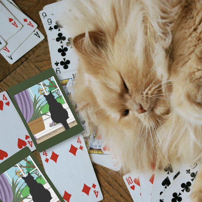 Black Cat Looking Out Window Playing Cards (Creator Uploaded)